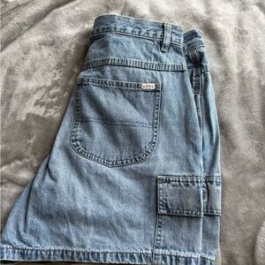 Light Blue Denim Cargo Shorts